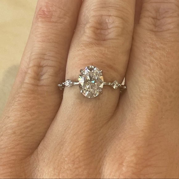 The Mila Ring - 2ct+ Oval Moissanite Ring - Picture 11 of 15